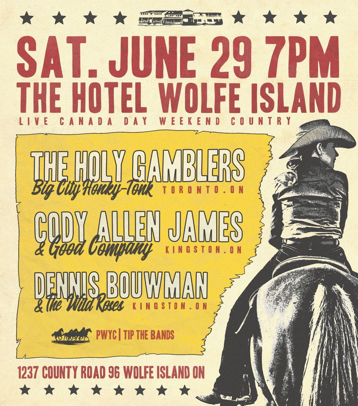 THE HOLY GAMBLERS \/\/ CODY ALLEN JAMES & GOOD CO. \/\/ DENNIS BOUWMAN & THE WILD ROSES