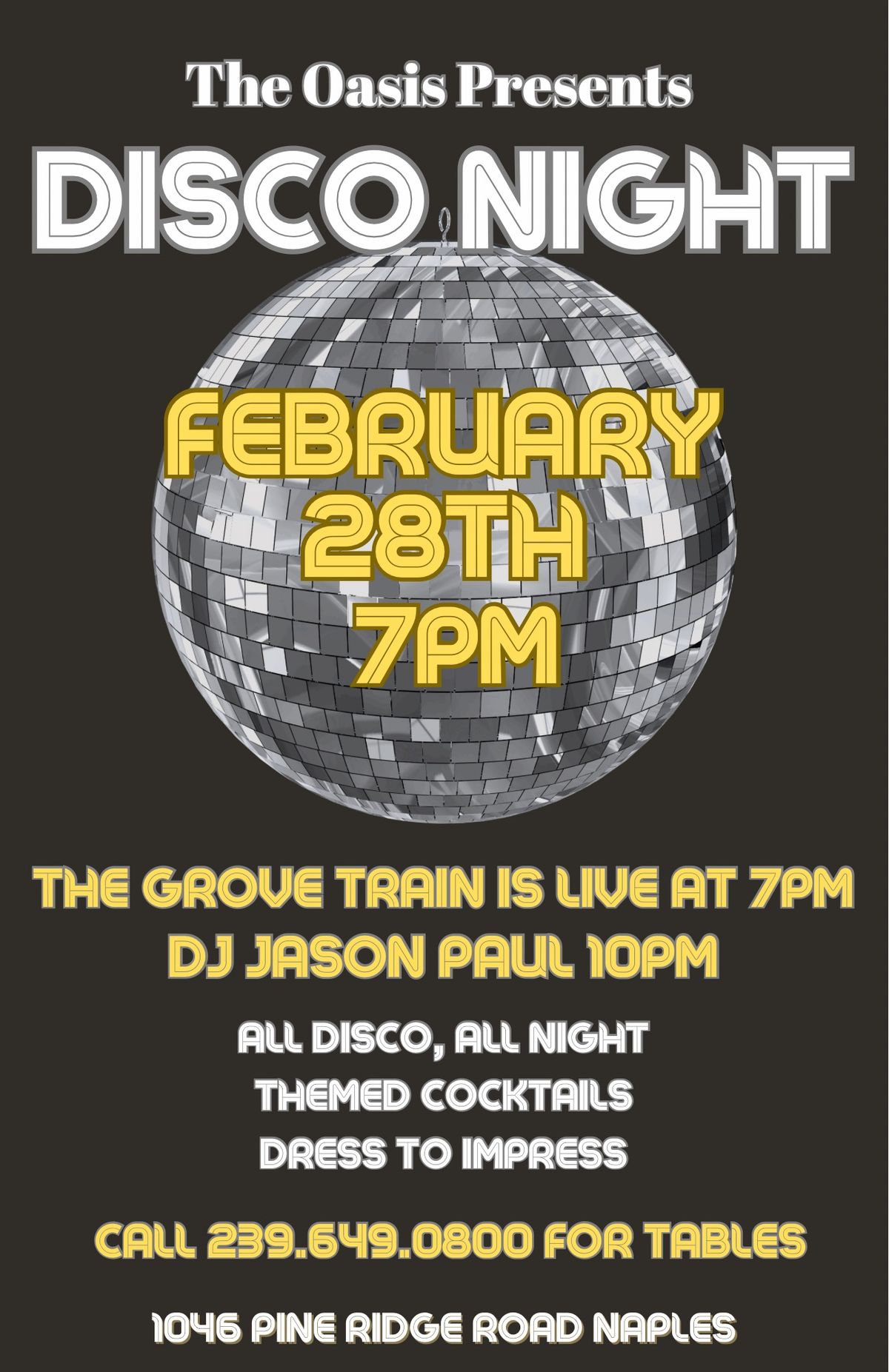 \ud83e\udea9 Disco night at The Oasis! 