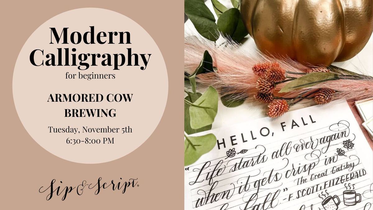 Modern Calligraphy for Beginners at Armored Cow Brewing