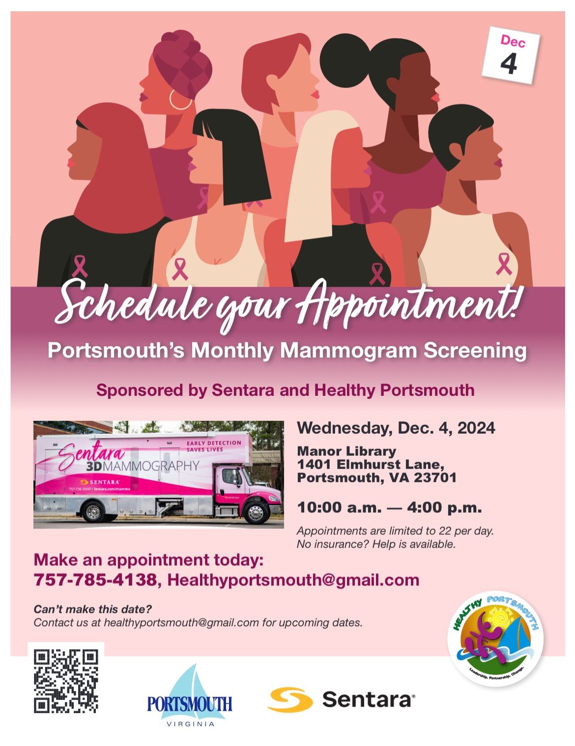 Healthy Portsmouth Mobile Mammography- December 2024