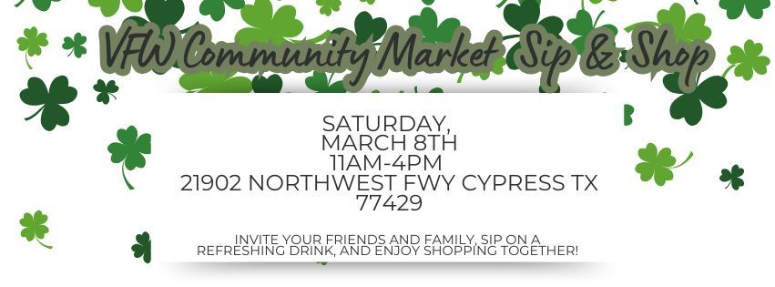 March 8th Community Sip and Shop