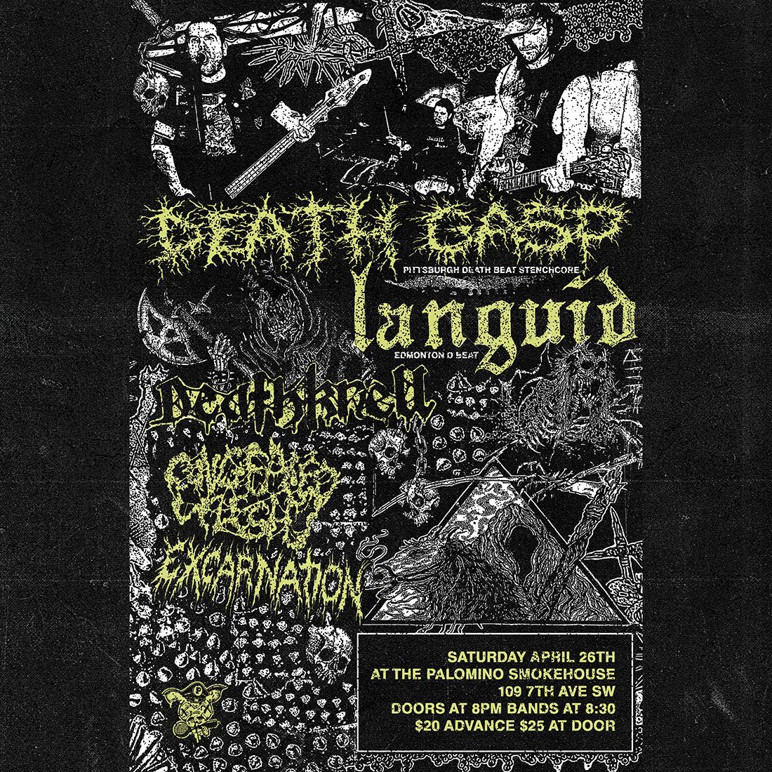 DEATH GASP, LANGUID, DEATH KNELL, CONGEALED FLESH