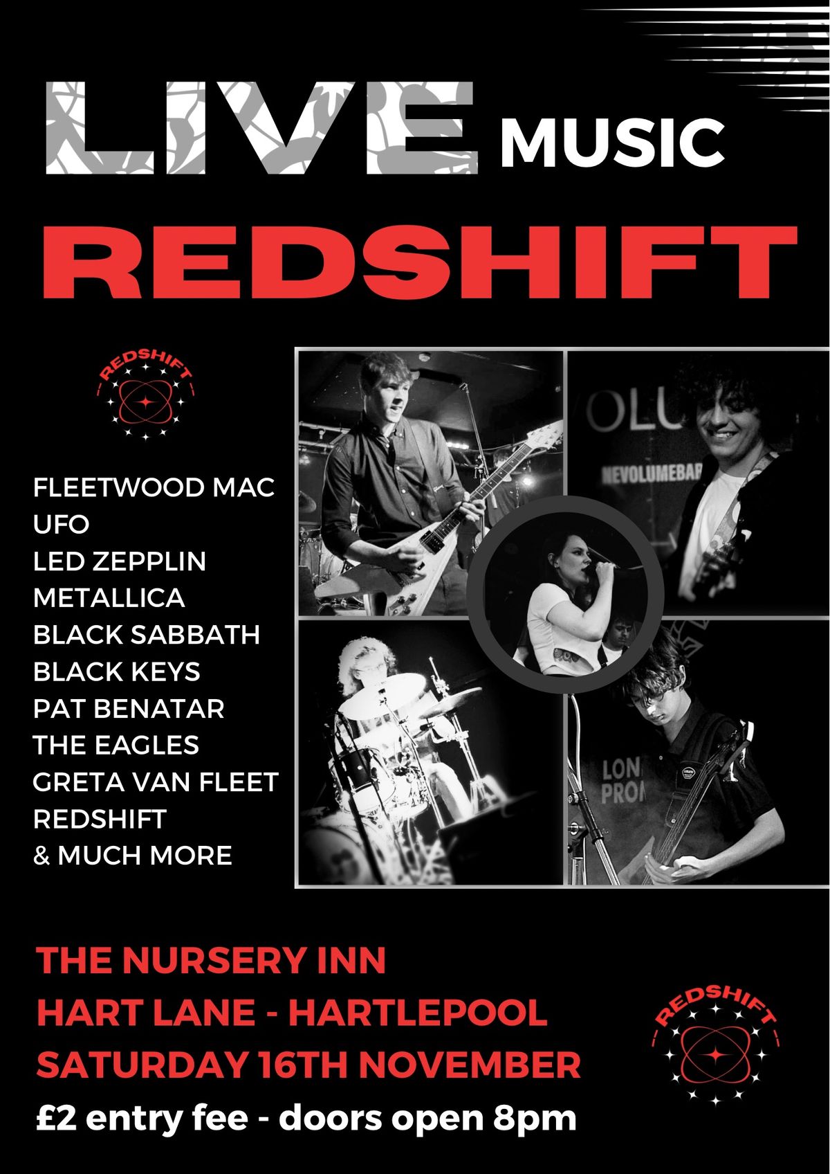 REDSHIFT LIVE AT THE NURSERY INN