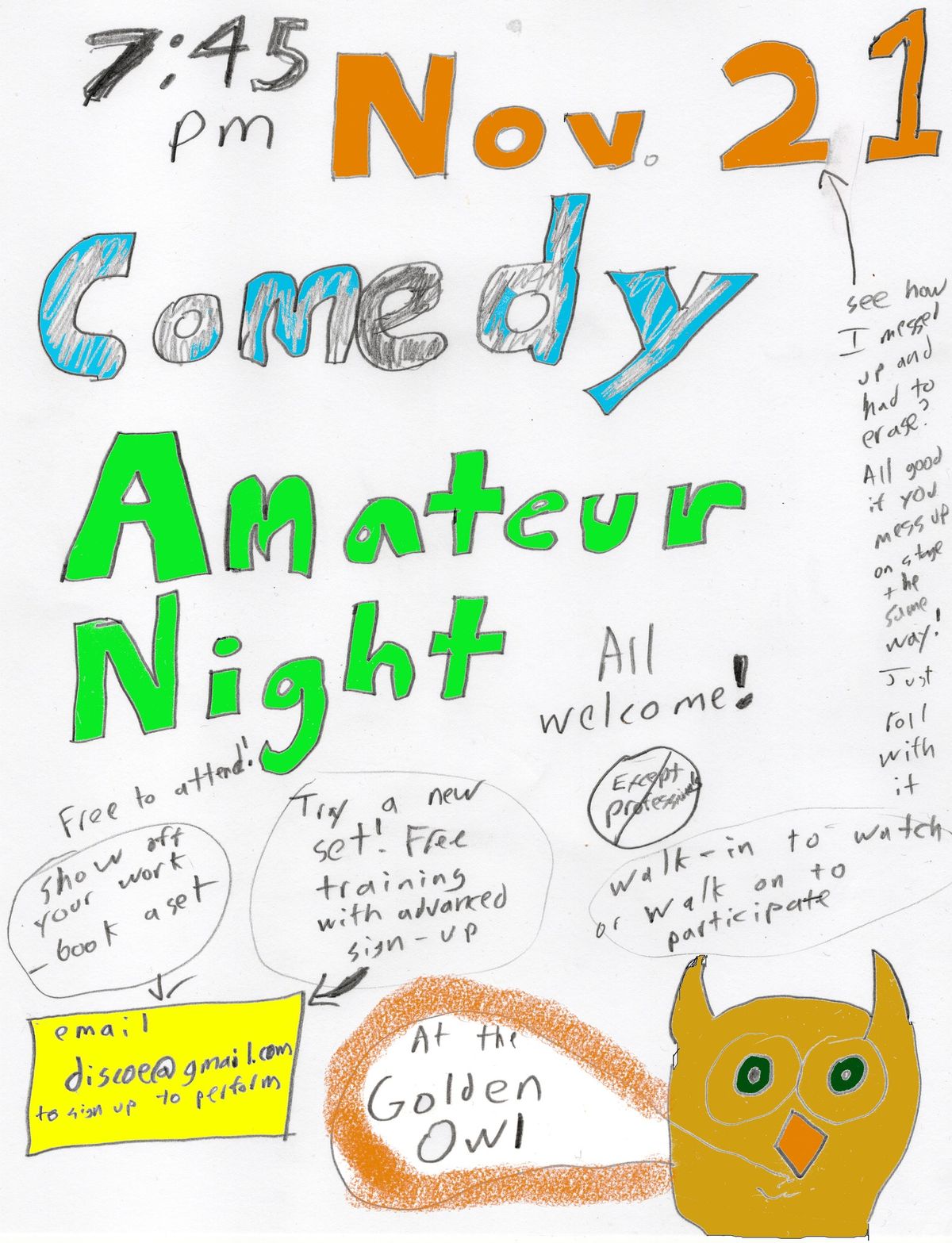 Comedy Amateur Night @ the Golden Owl