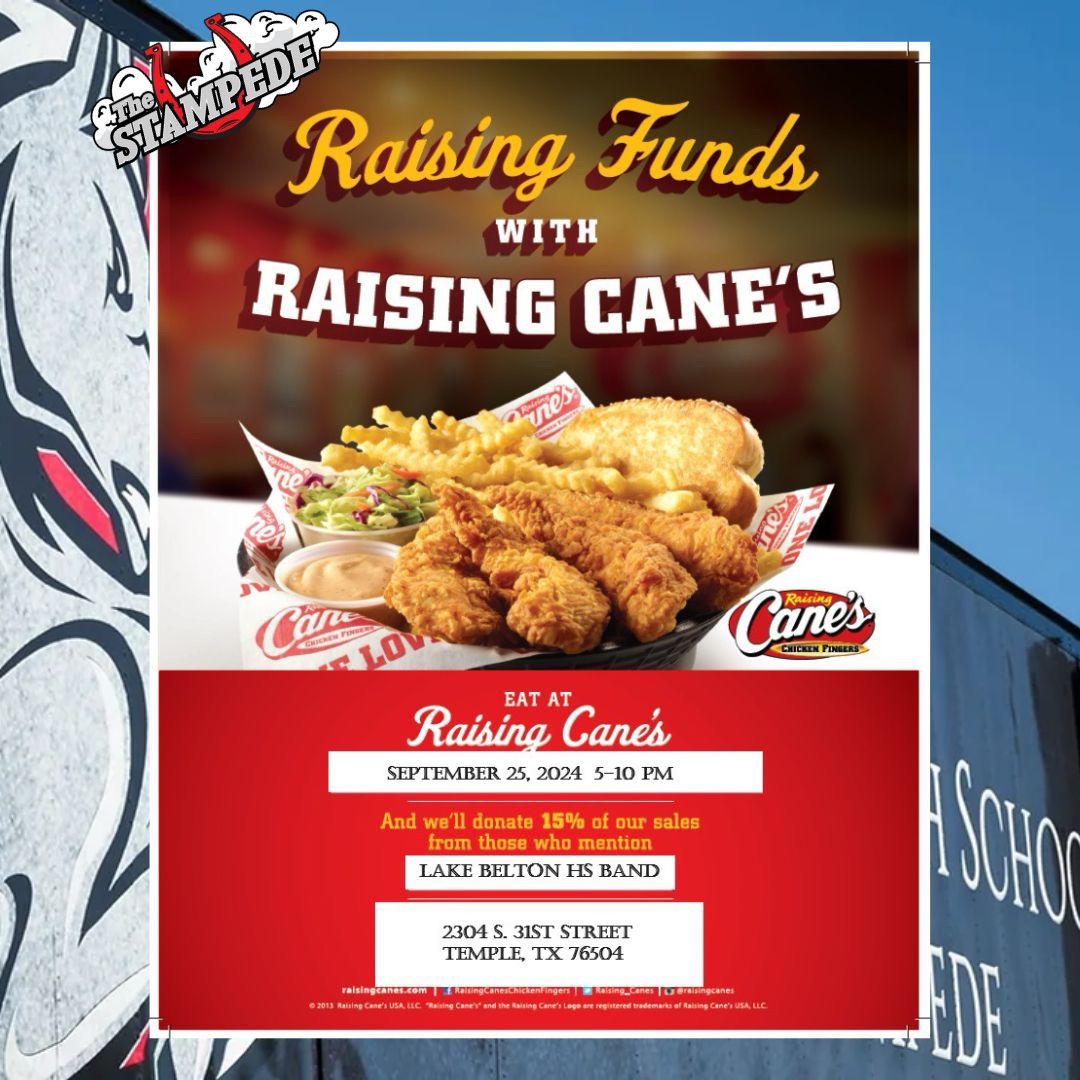 Raising Funds with Raising Canes for the LBHS Stampede Band