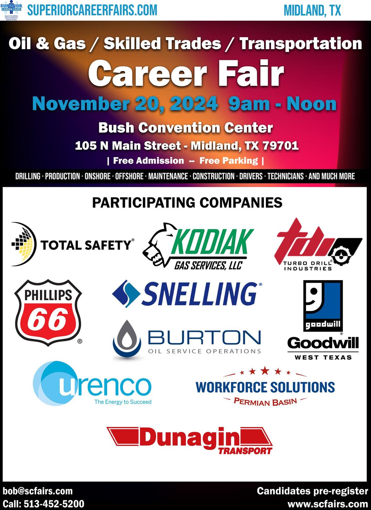 MIDLAND\/ODESSA OIL & GAS, TRANSPORTATION & SKILLED TRADES CAREER FAIR