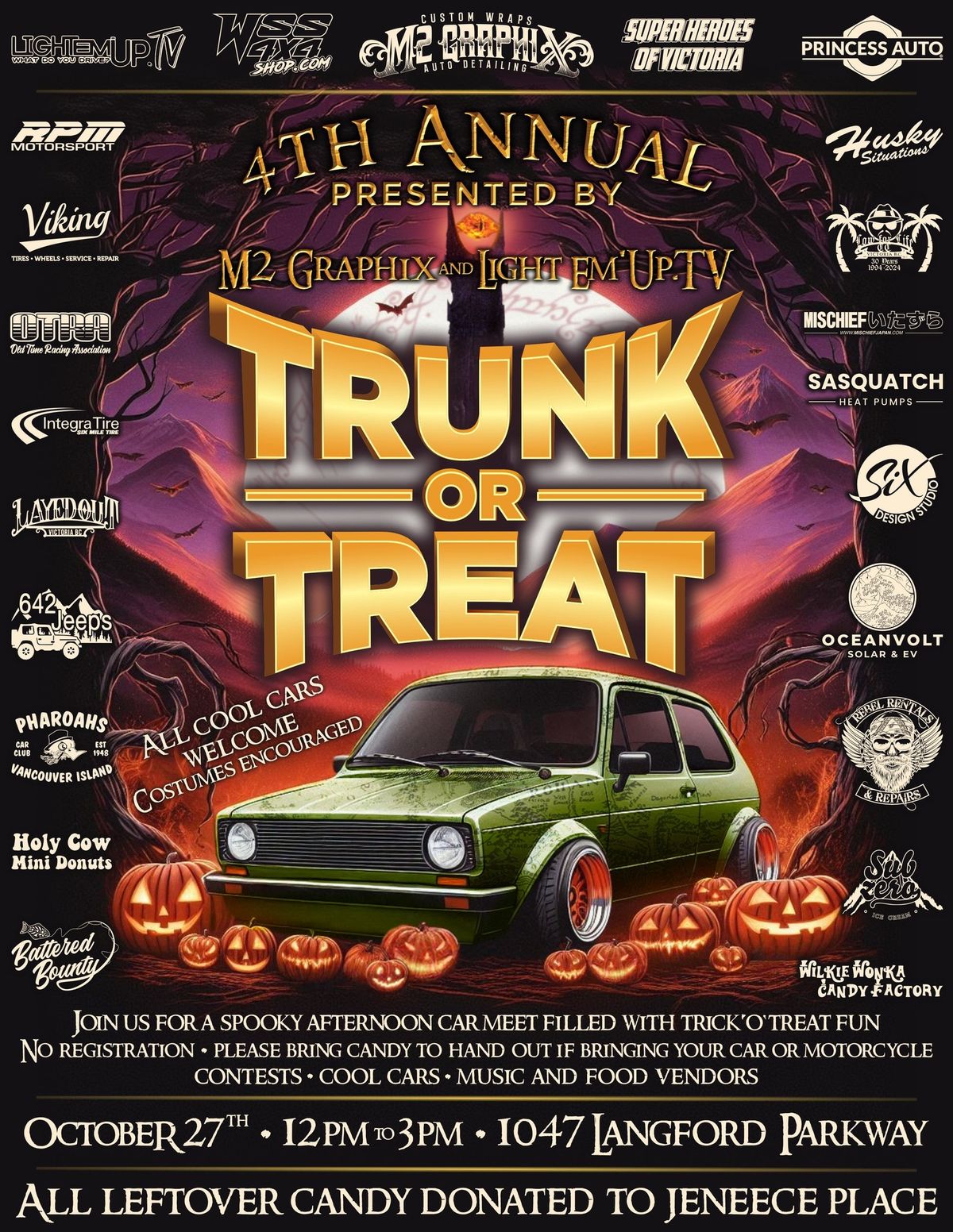 M2 Graphix\u2019s & Light 'Em Up.TV's 4th Annual Trunk or Treat Halloween Car Show!