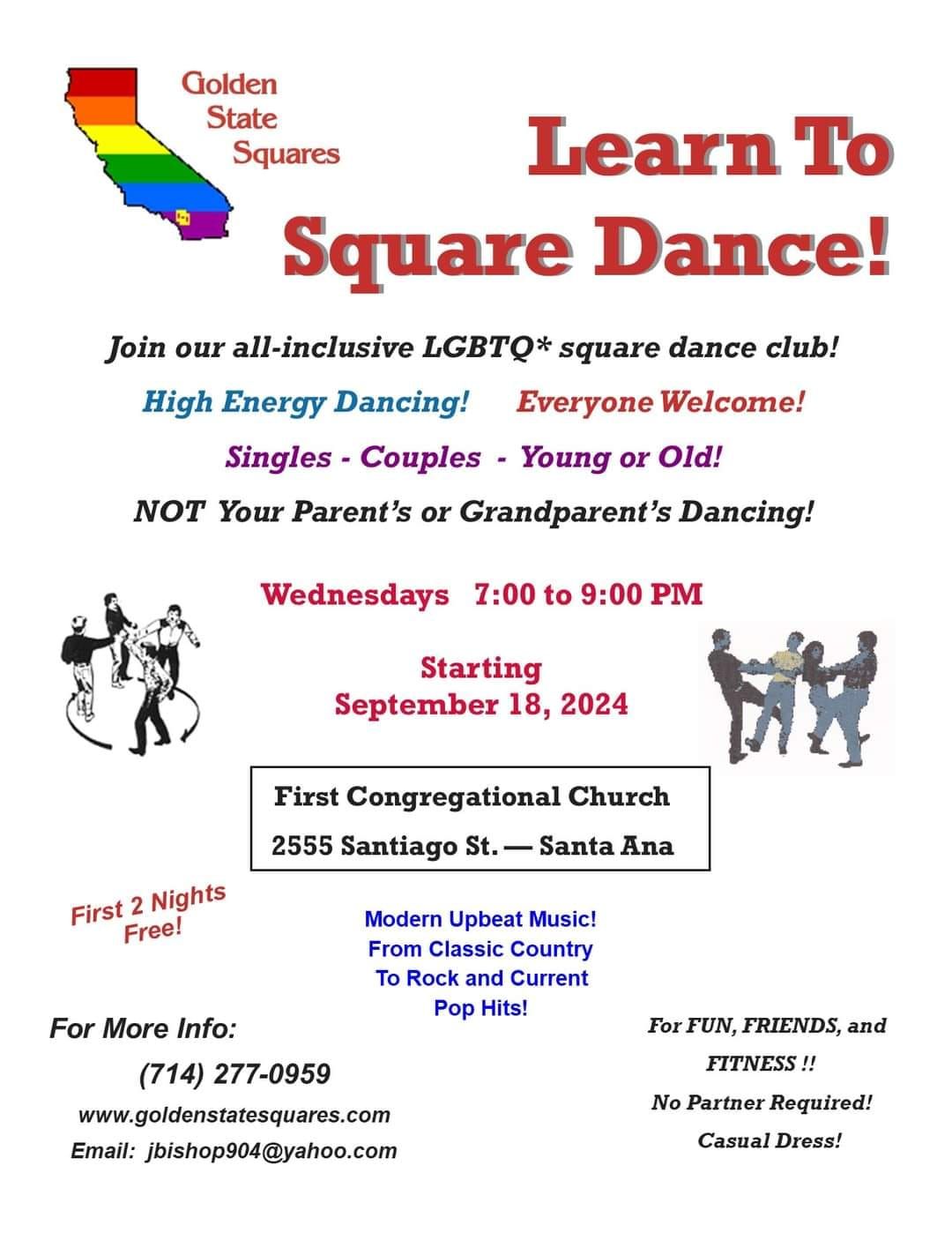 LGBTQ+ Social Square Dancing Class- Free Open House!