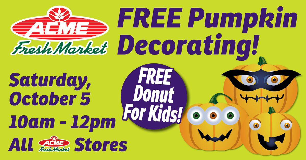 FREE Pumpkin Decorating! All Locations!