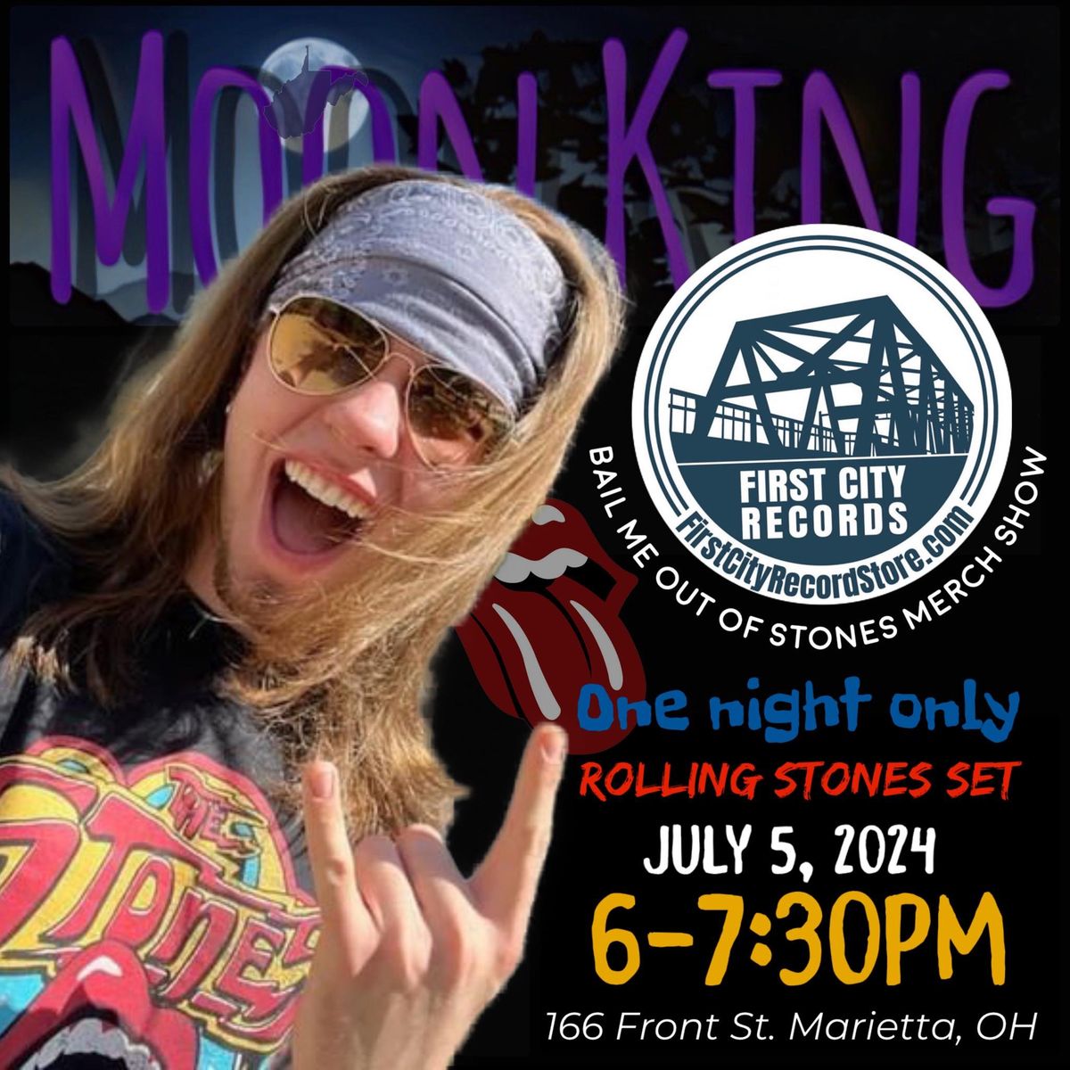 JULY FIRST FRIDAY: Moon King Pays Tribute To The Rolling Stones!