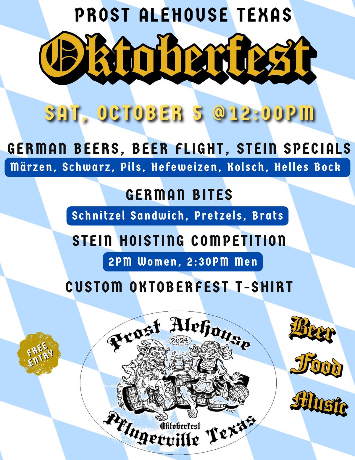 Prost Alehouse: Willkommen Oktoberfest and Rosa Wiesn