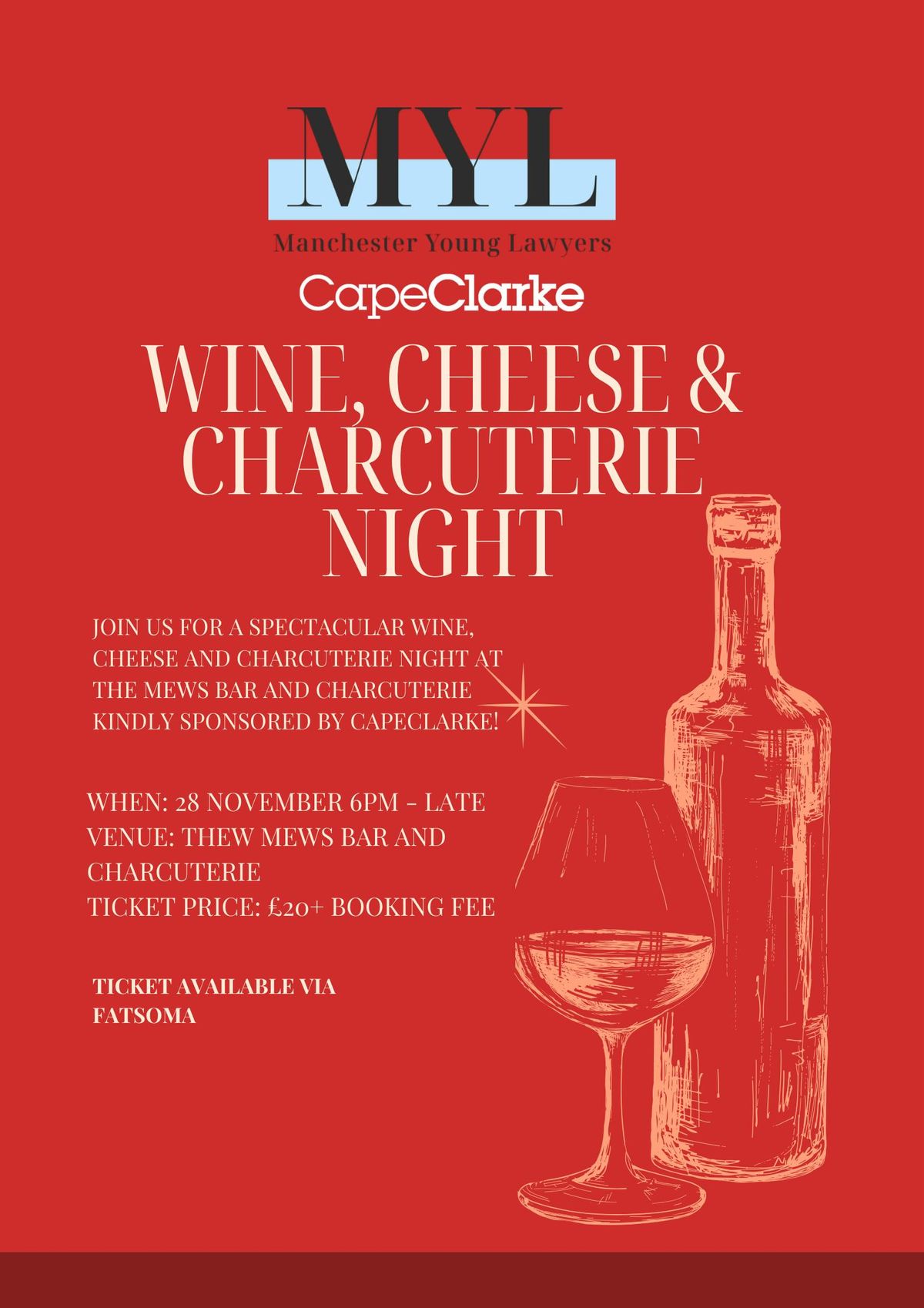 MYL Wine Cheese and Charcuterie Night sponsored by CapeClarke