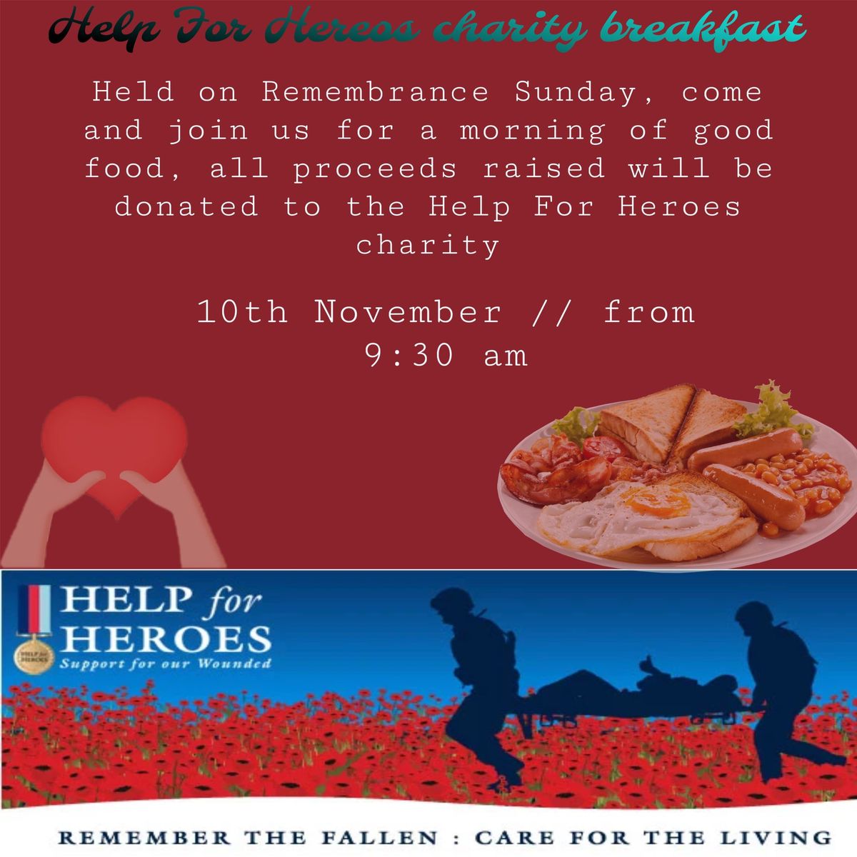 Help For Heroes charity breakfast 