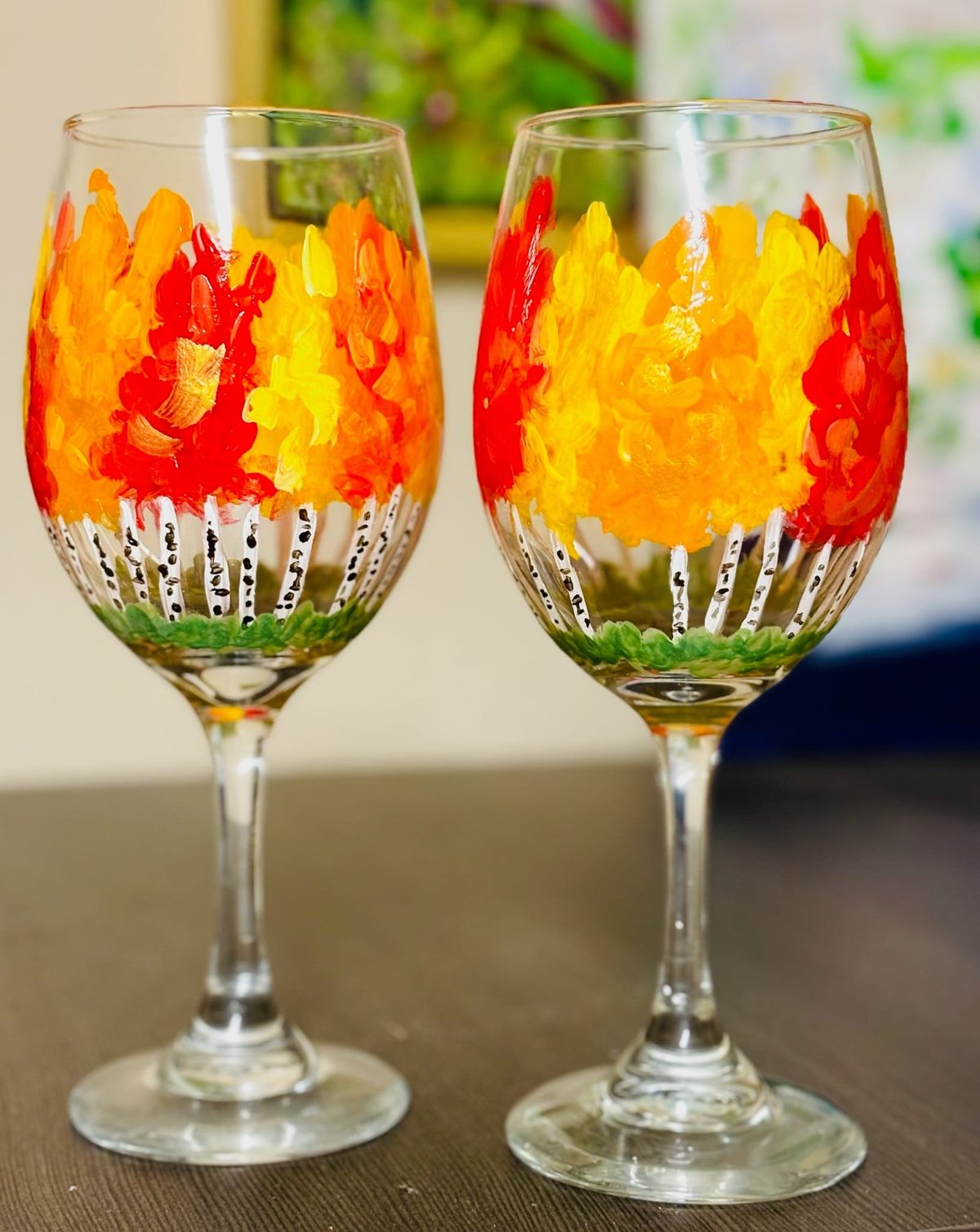 Paint Wine glasses and Sip Night