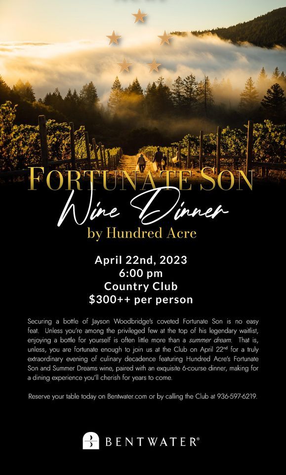 Fortunate Son by Hundred Acre Wine Dinner