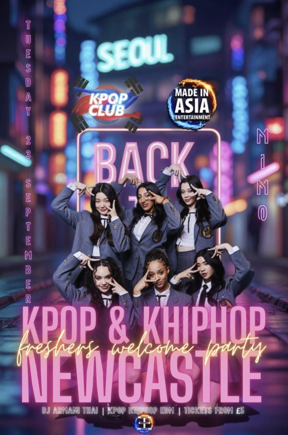 NEWCASTLE Freshers KPop Club x Made In Asia Oriental Club Night with NCL & NSU KPop Soc | DJ ARMANI THAI: Back To School | \u00a35 Tickets for Soc Members | KPop HipHop EDM | 23\/9\/25