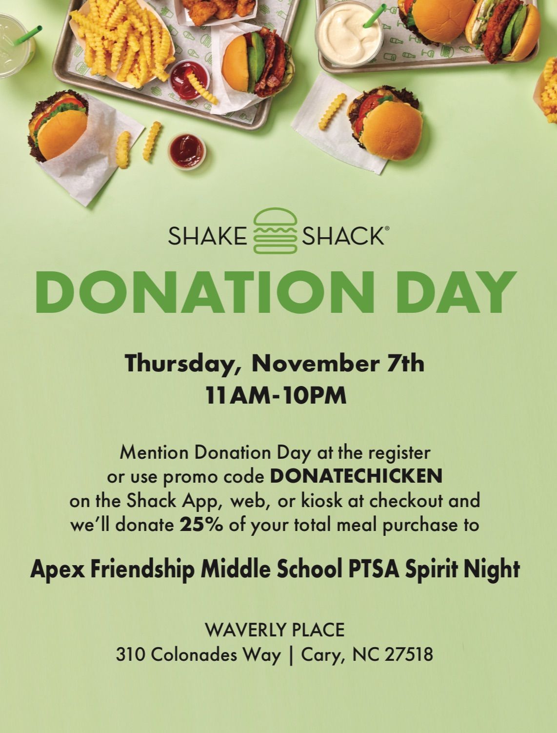 AFMS Shake Shack Donation Day