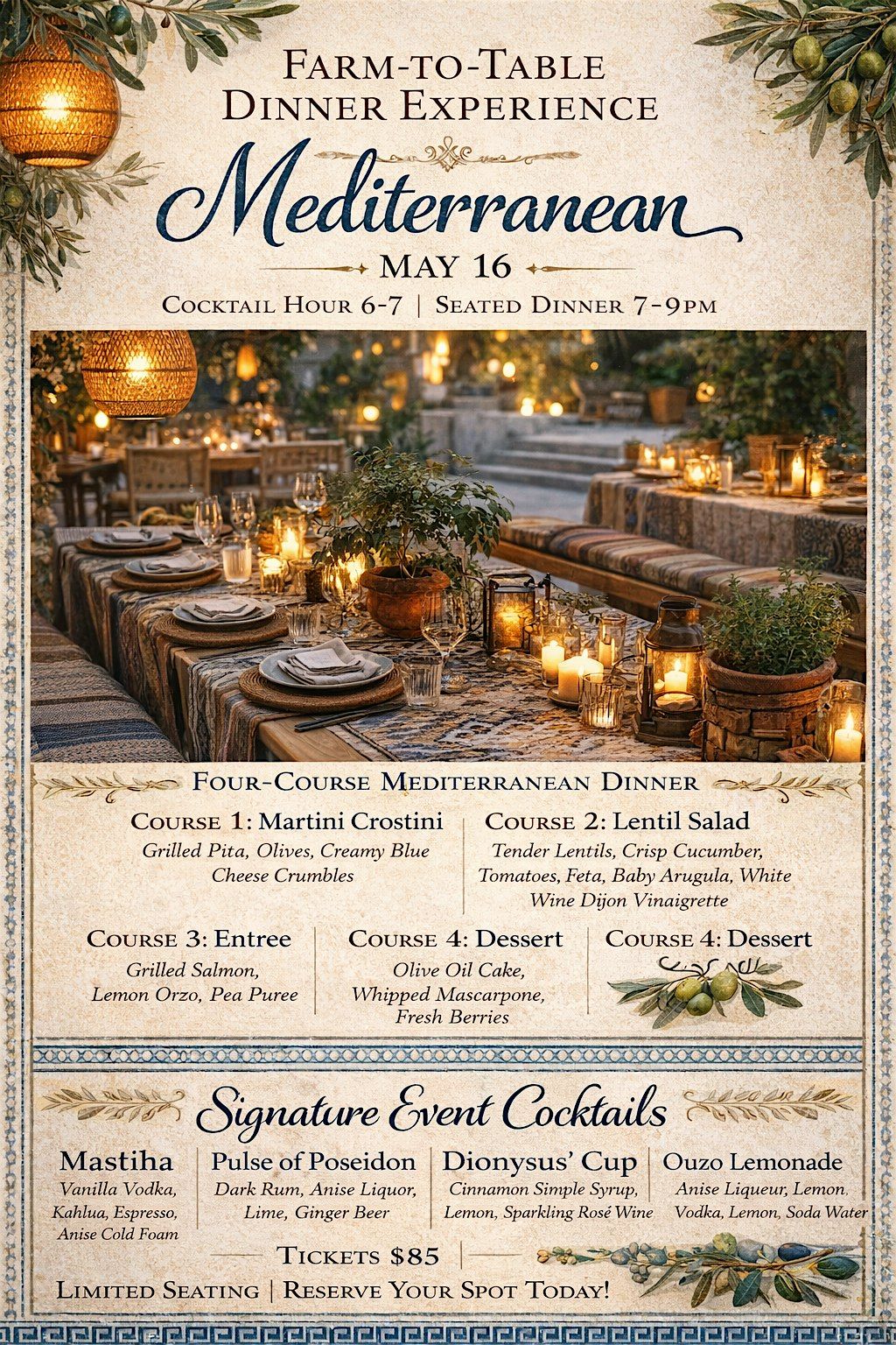 A Taste of the Aegean: A Mediterranean Farm-to-table Dinner Experience