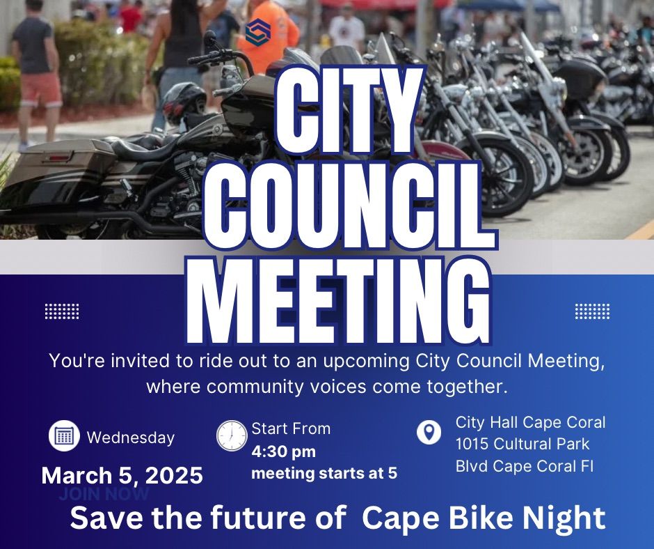 City Council Meeting Ride Out 