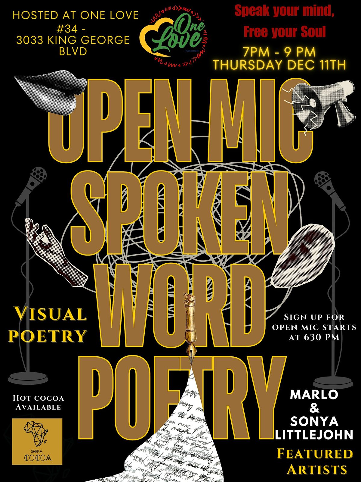 Spoken Word Poetry Nights at One Love White Rock \/ South Surrey