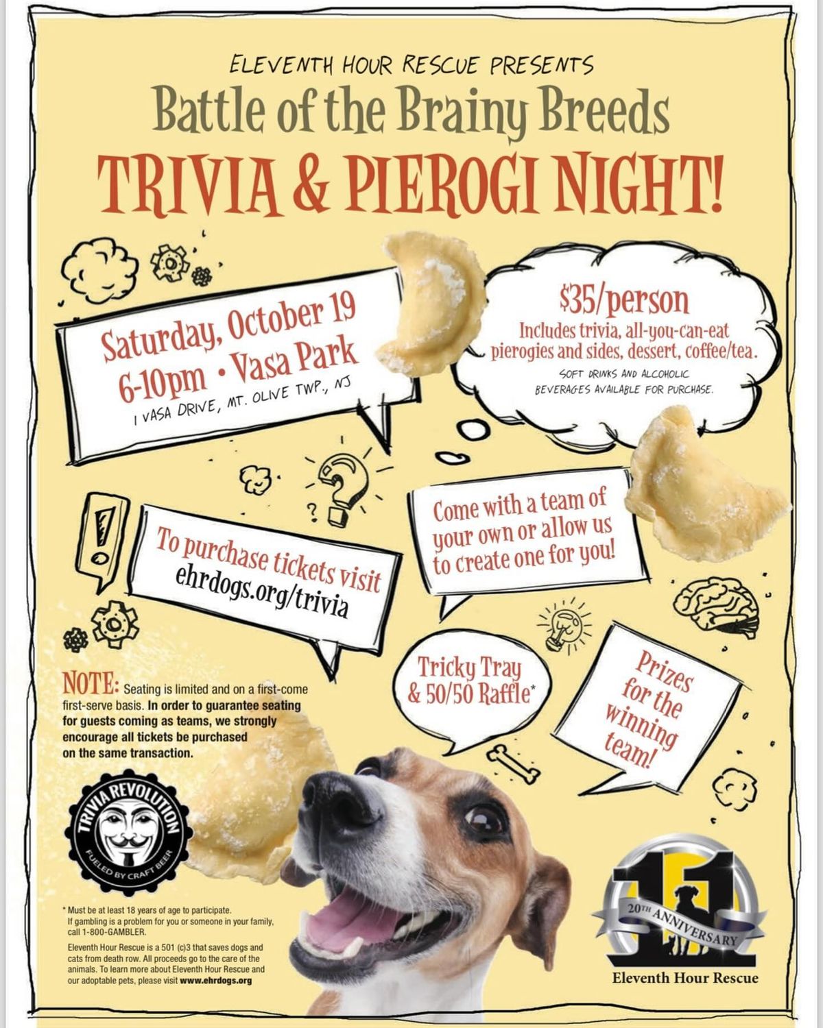 EHR\u2019s Battle of the Brainy Breeds Trivia and Pierogi Night 