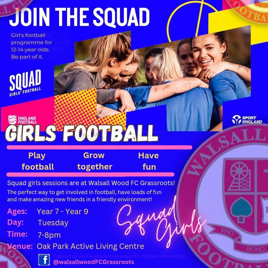 Squad girls - football for girls aged 12-14