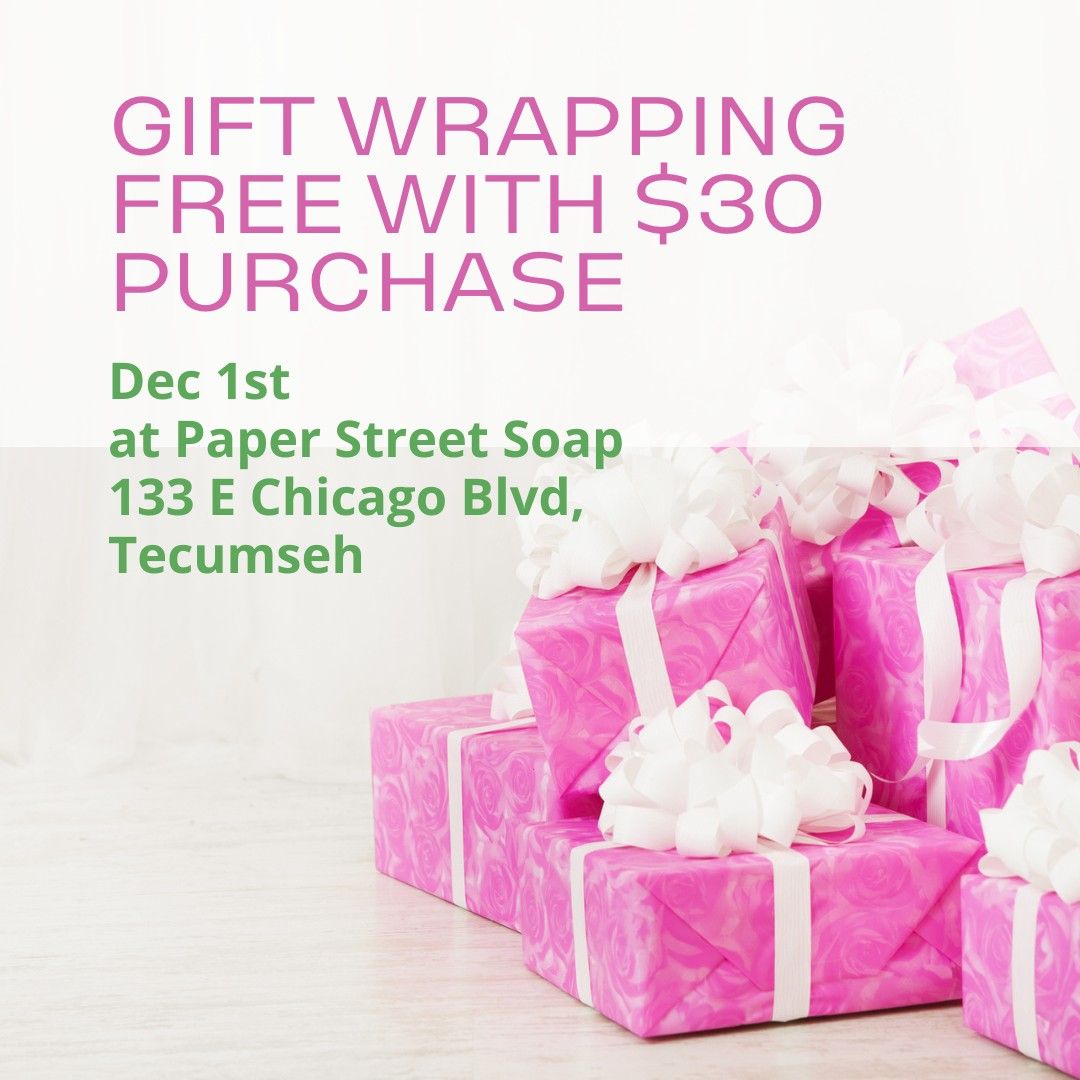 Free Gift Wrapping with a $30+ purchase