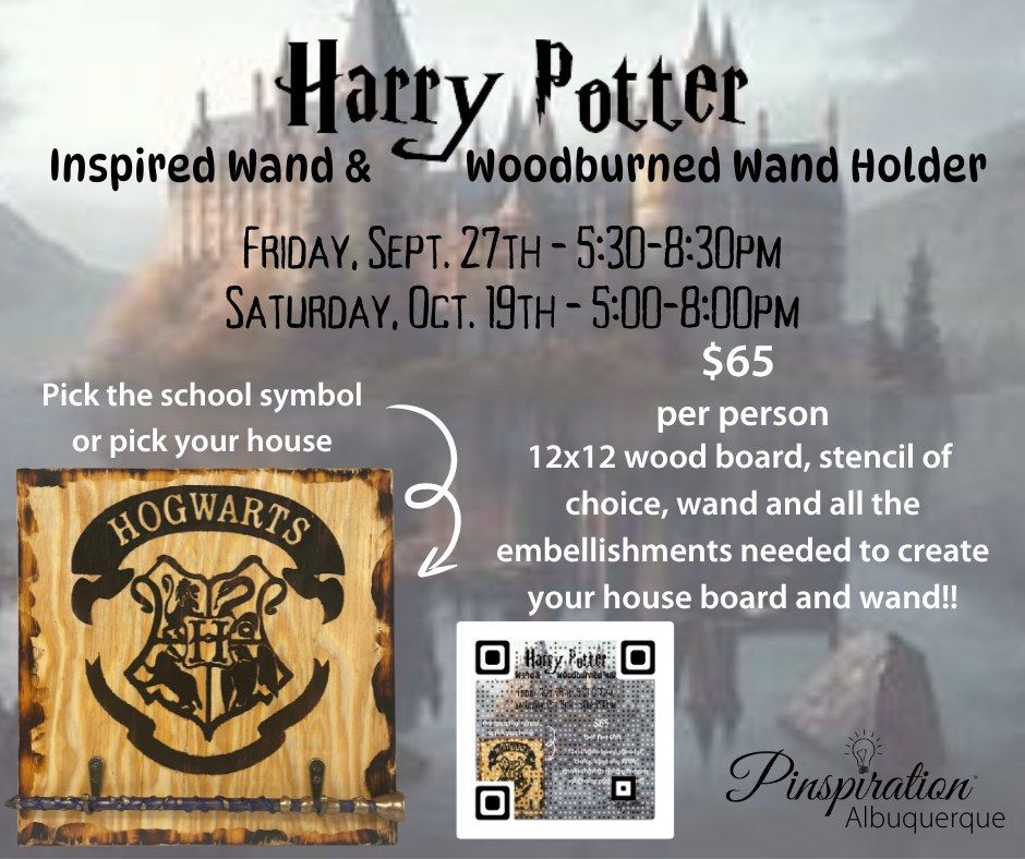 Harry Potter Inspired Wand & Wood Burned Wand Holder