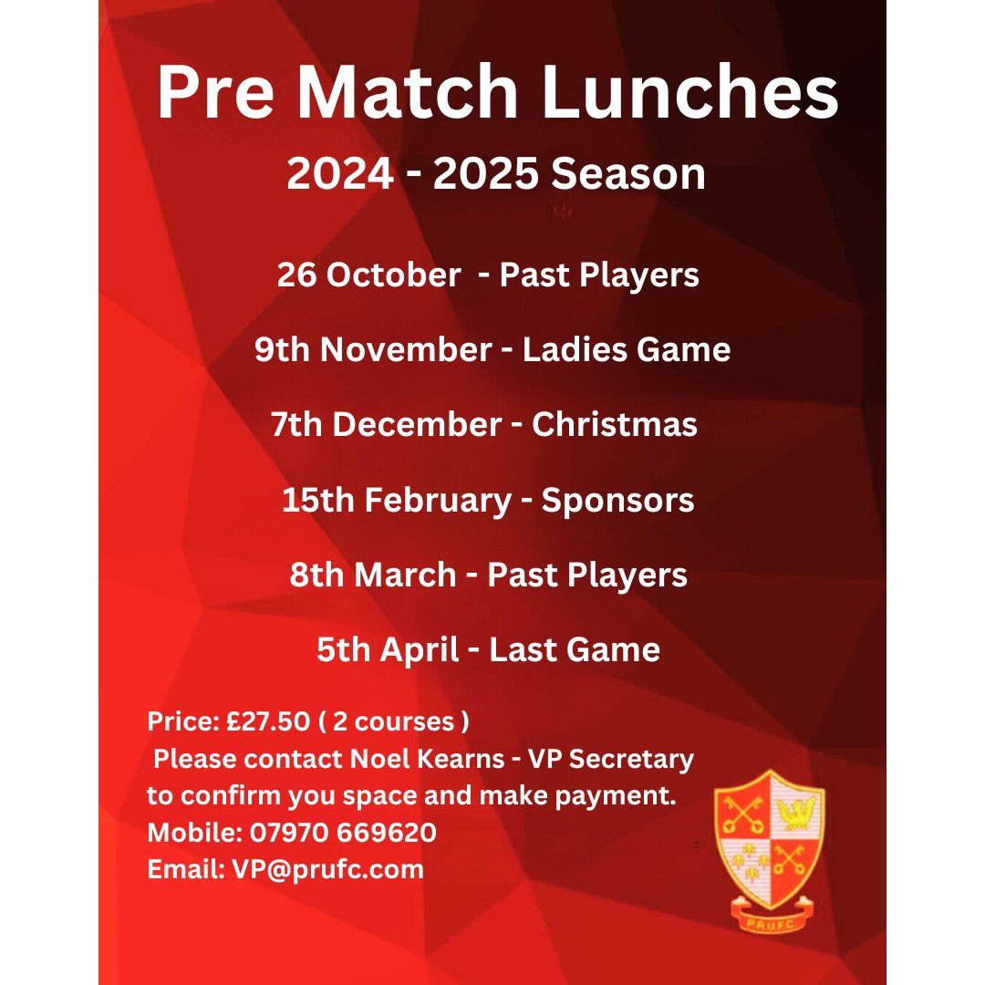 Pre-match lunch - Ladies game