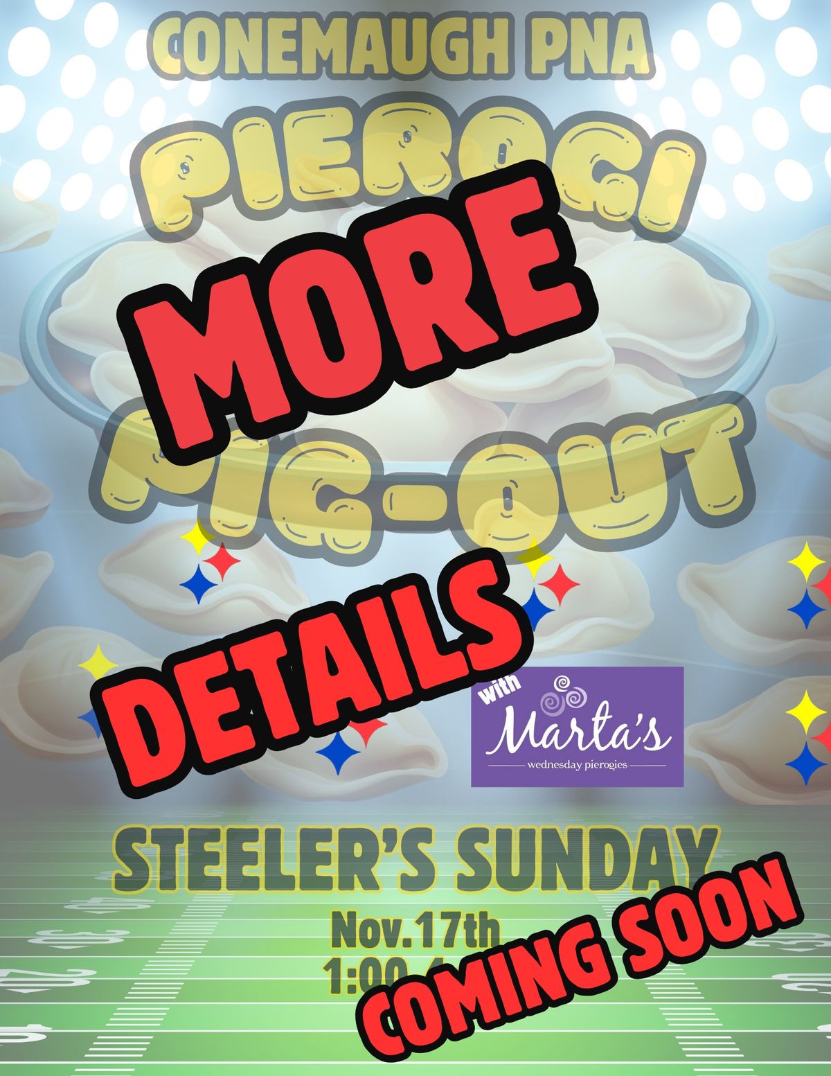 Steelers Sunday PNA Pierogi Pig-OUT