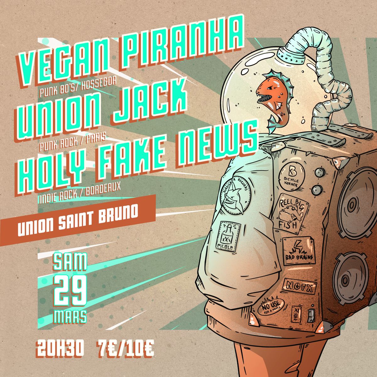 Union Jack \/ Vegan Piranha \/ Holy Fake News - 29 mars @U.S.B