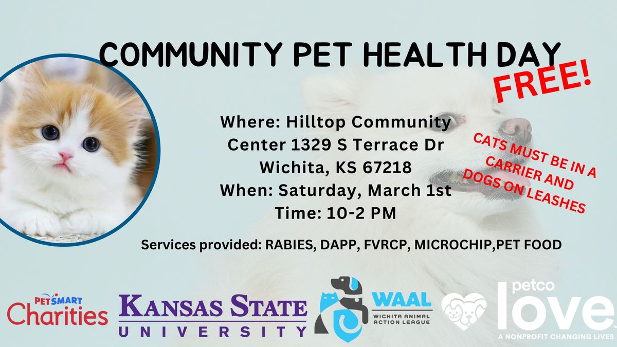 FREE community pet vaccine clinic! 