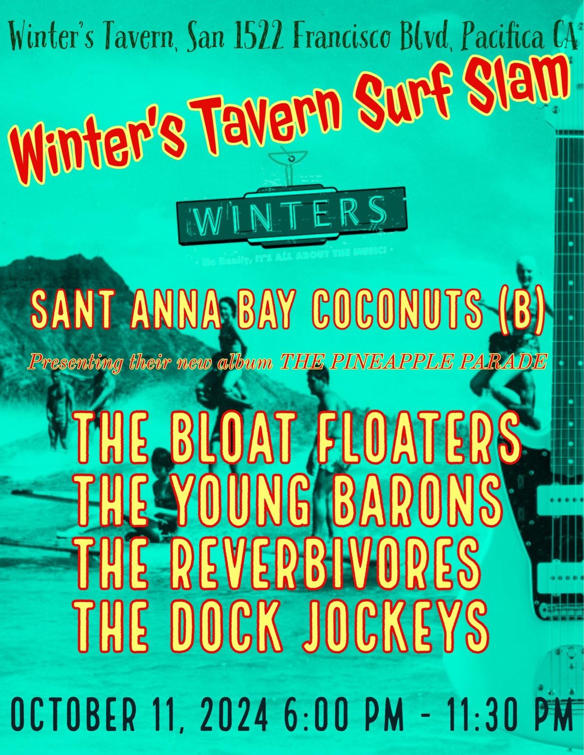 Winter\u2019s Tavern Surf Slam: Sant Anna Bay Coconuts album release party for The Pineapple Parade