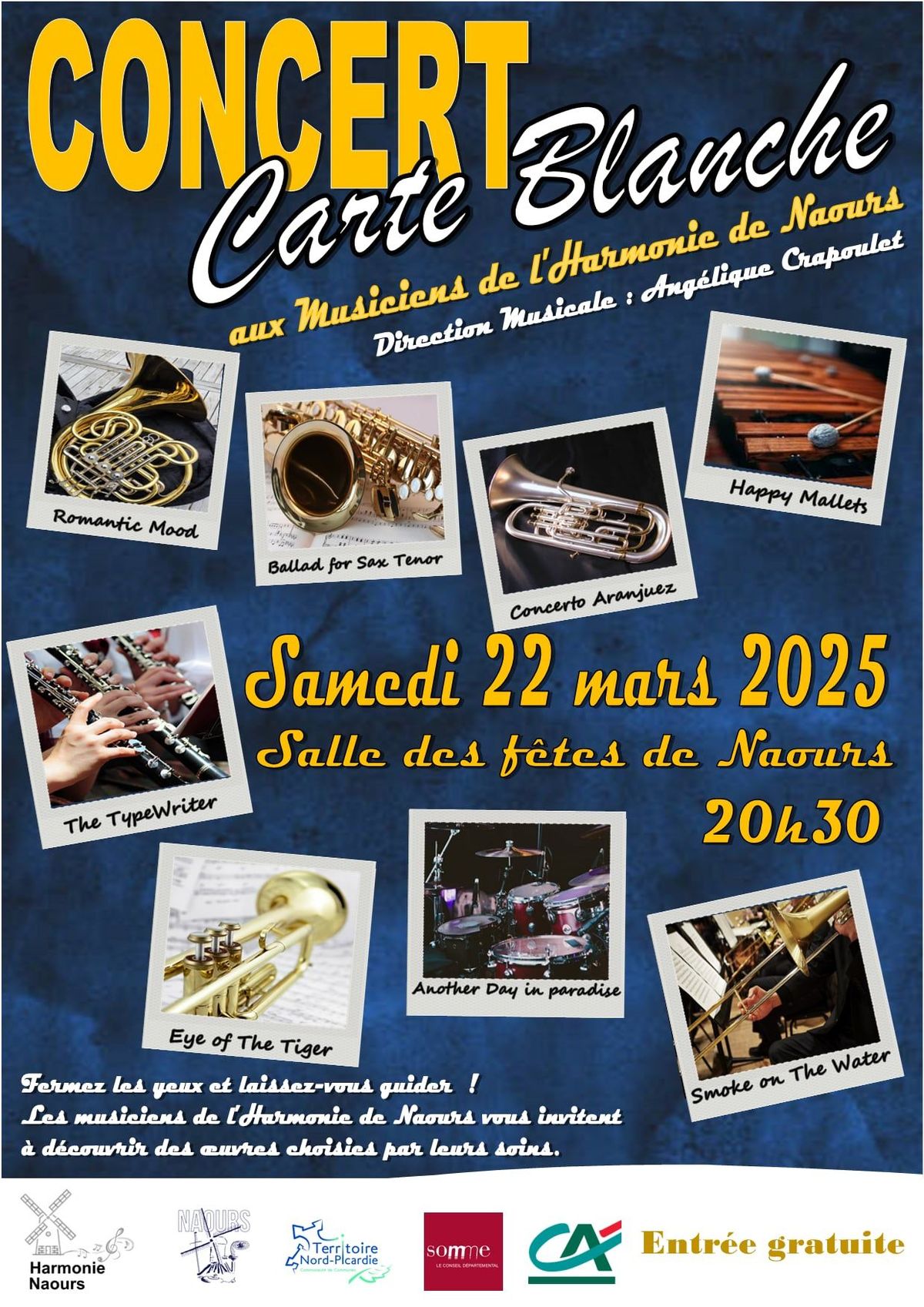 Concert "Carte Blanche aux Musiciens de l'Harmonie de Naours "