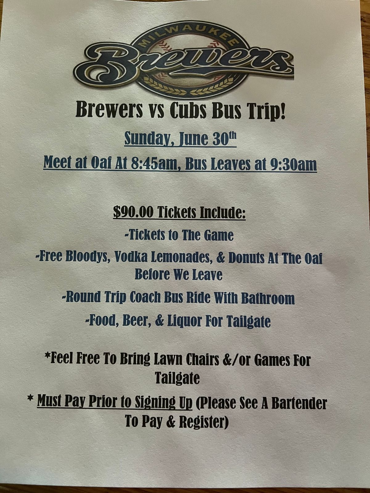 Oaf brewer bus trip