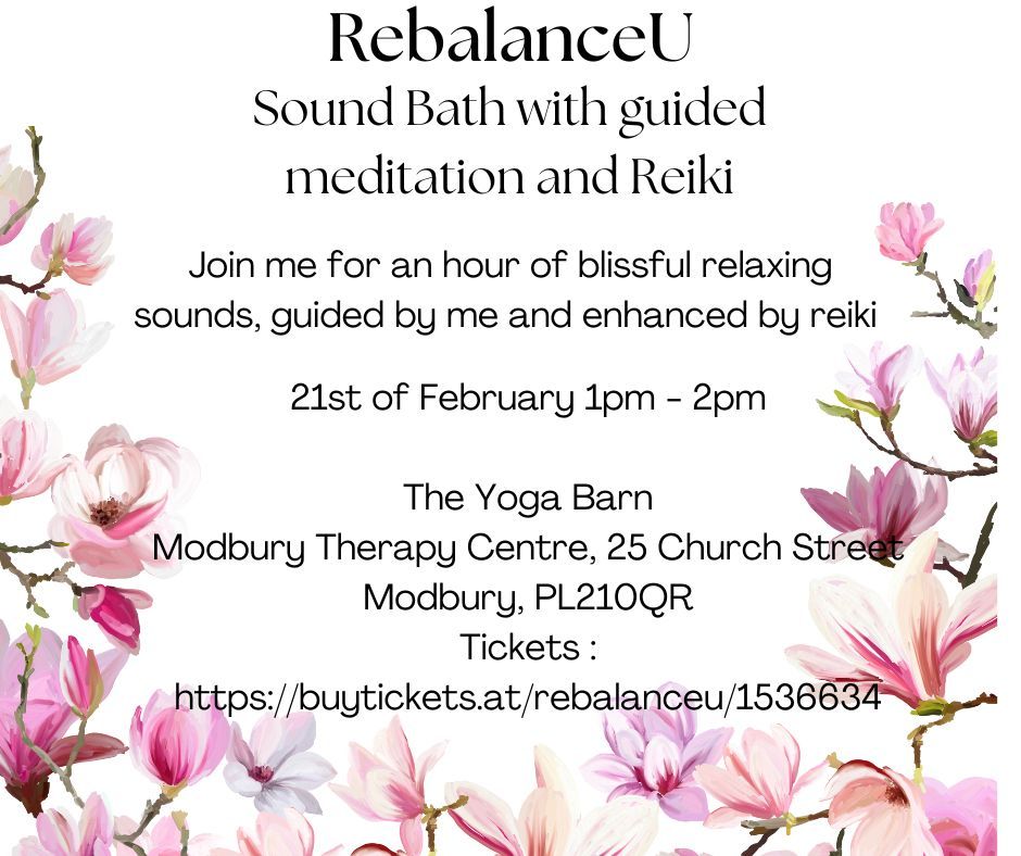 RebalanceU Sound bath with guided meditation and reiki @ The Yoga Barn