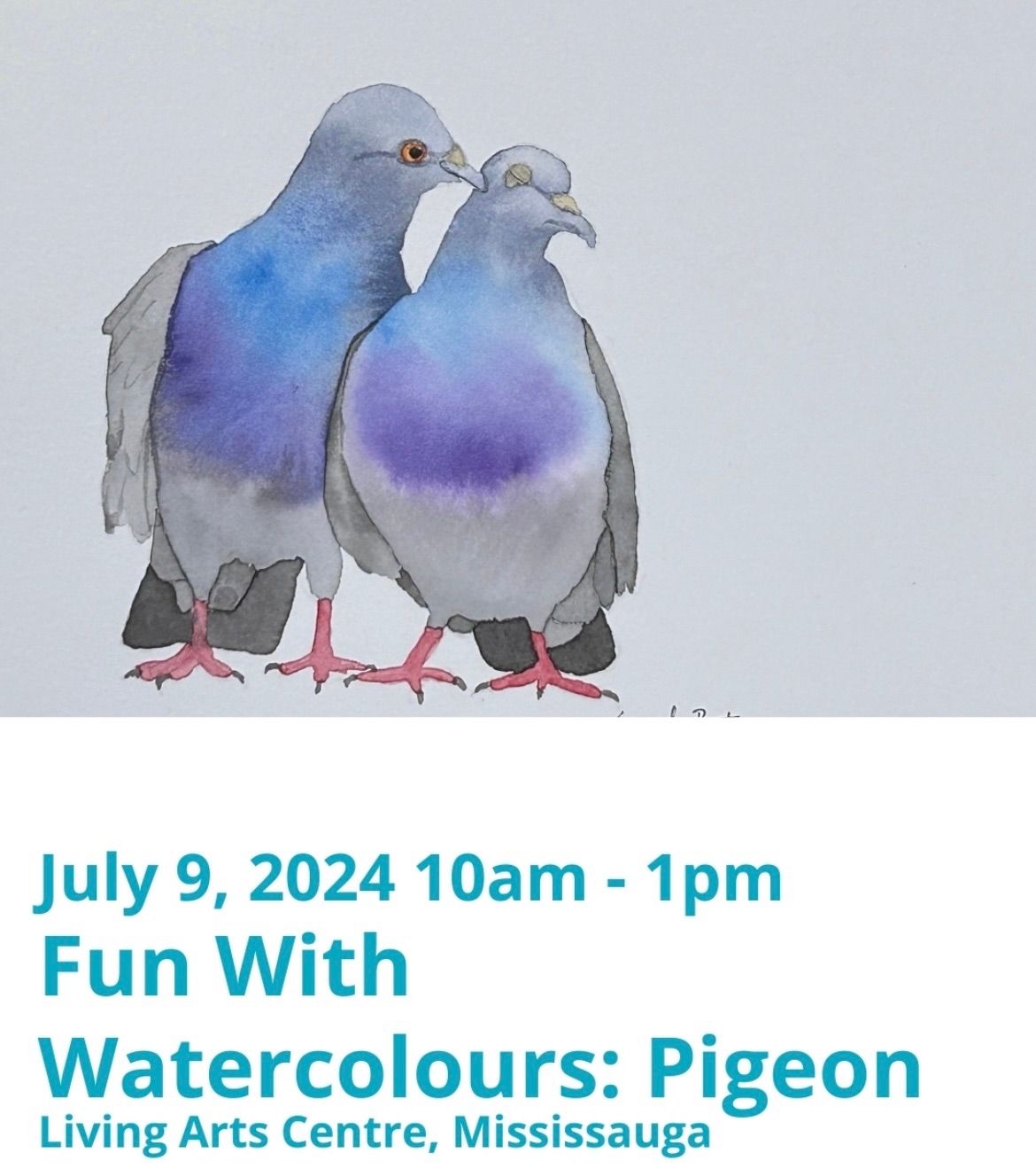 Fun with Watercolours -Painting Pigeons