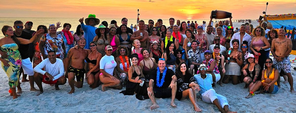 Friendsgiving dancing on the beach 