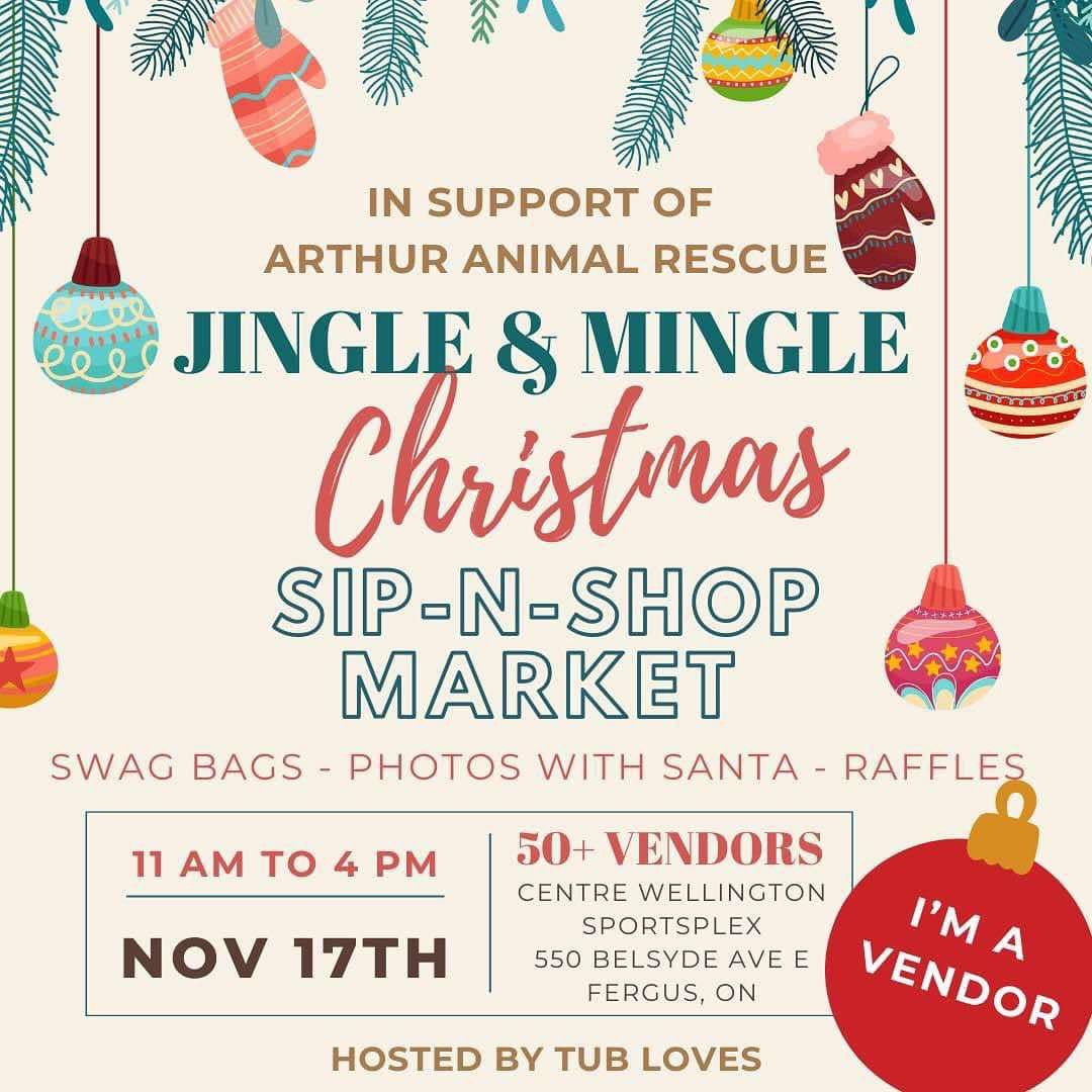 Christmas Sip and Shop in support of Arthur Animal Rescue