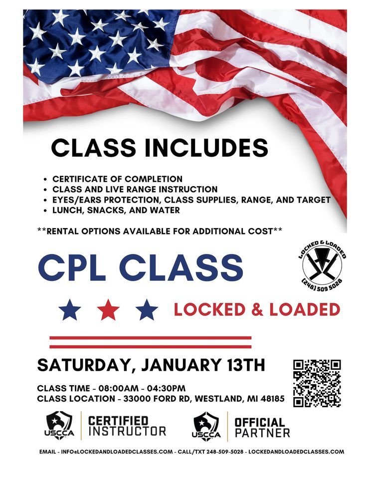 CPL/CCW Concealed Carry Class - Westland, MI, 33000 Ford Rd, Westland ...