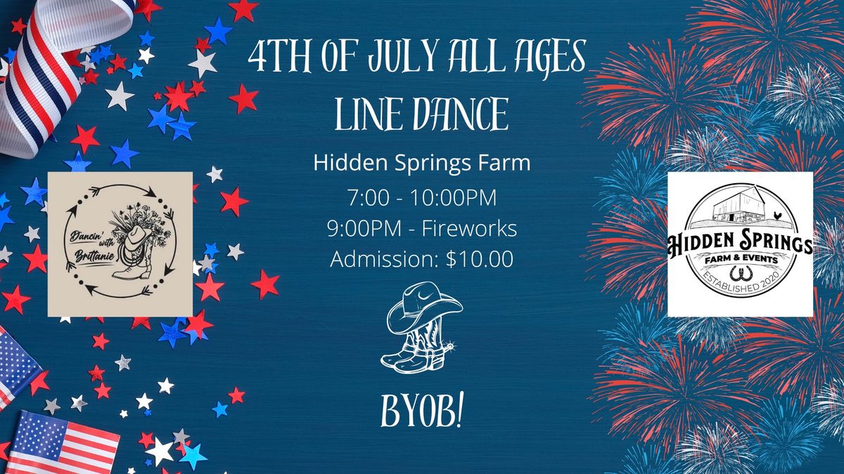Hidden Springs Farm Line Dance & Fireworks