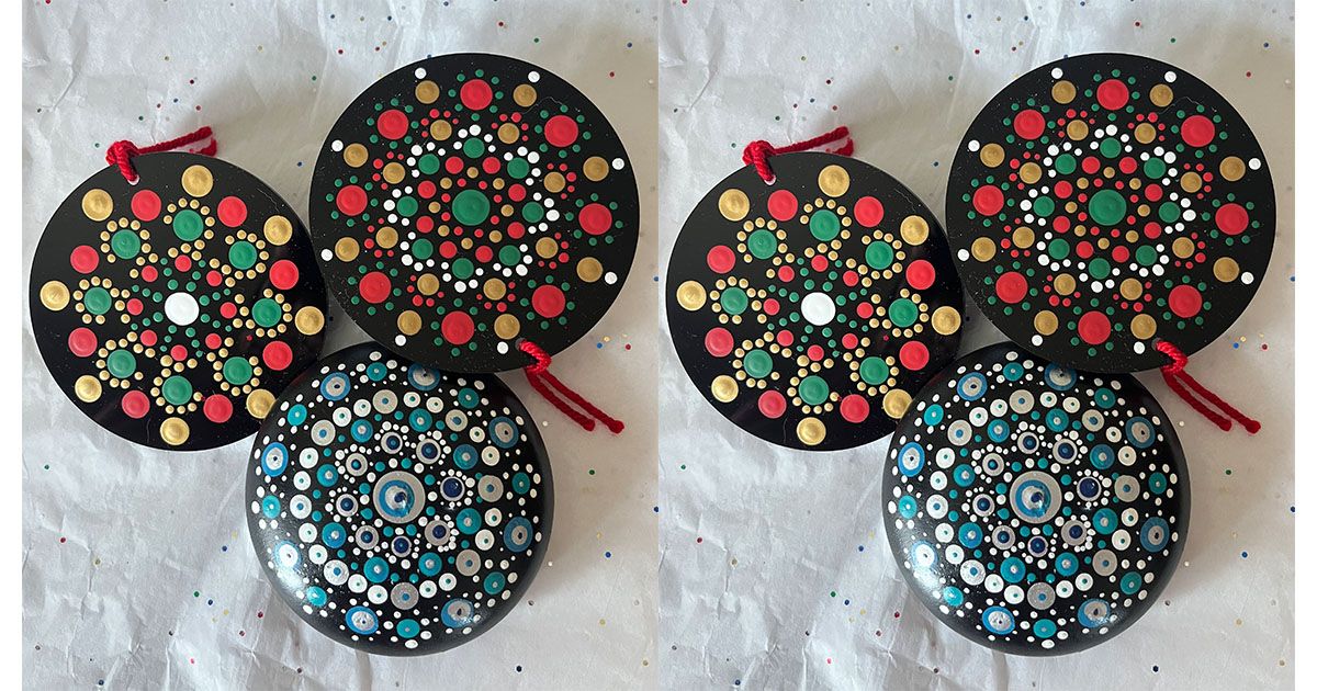 Mandala Rock Painting with Dot-a-Doodle Art