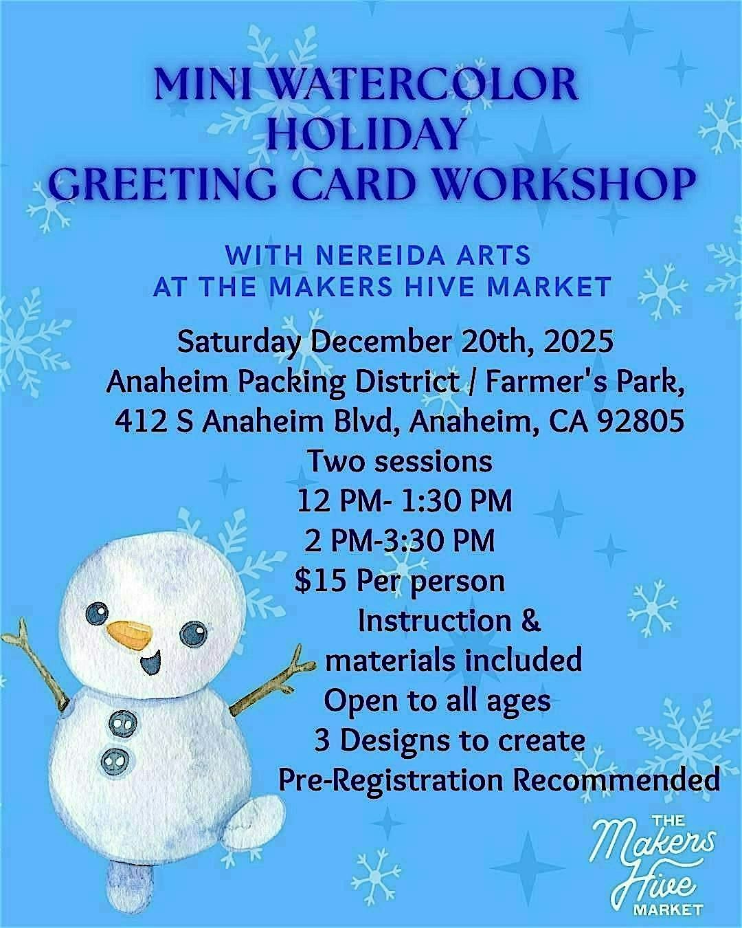 Mini Watercolor Holiday Greeting Card Workshop