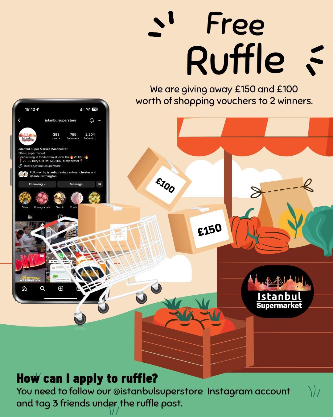 Free Ruffle (You can win \u00a3100 and \u00a3150)