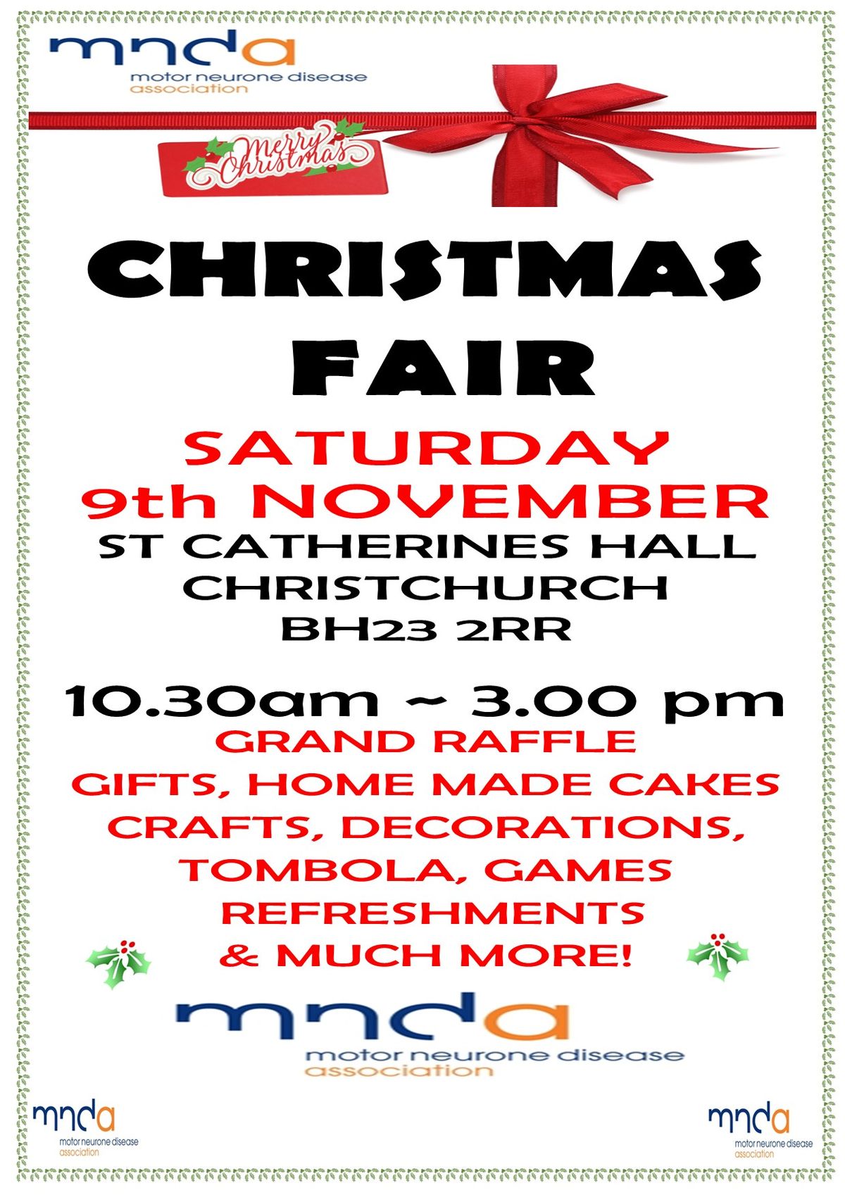 Christmas Fair - East Dorset & New Forest Motor Neurone Disease 