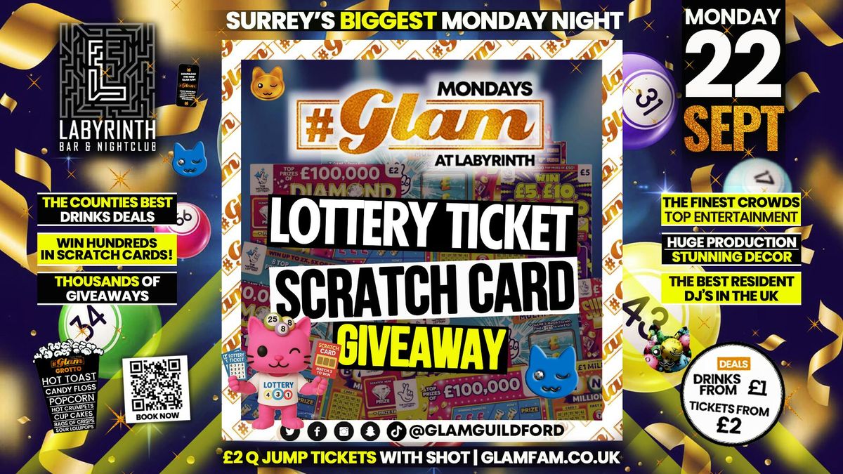 Glam FRESHERS 25 \ud83d\udcb0 LOTTERY SCRATCH CARD GIVEAWAY 8\ufe0f\u20e3  | Surrey's Biggest Monday Night! \ud83e\udd29