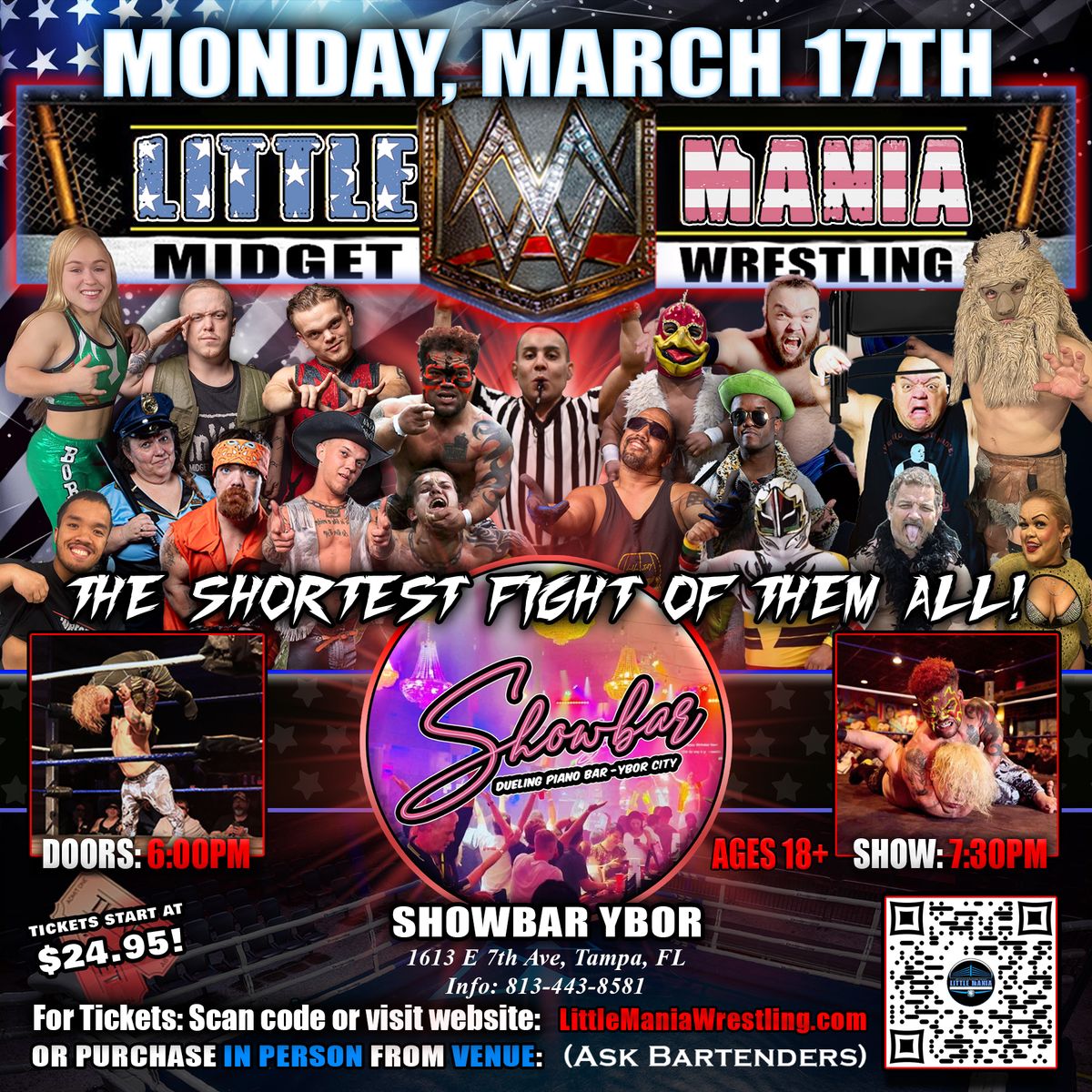 Tampa, FL - Midget Wrestling All * Stars: Little Mania Big Show @ Showbar!