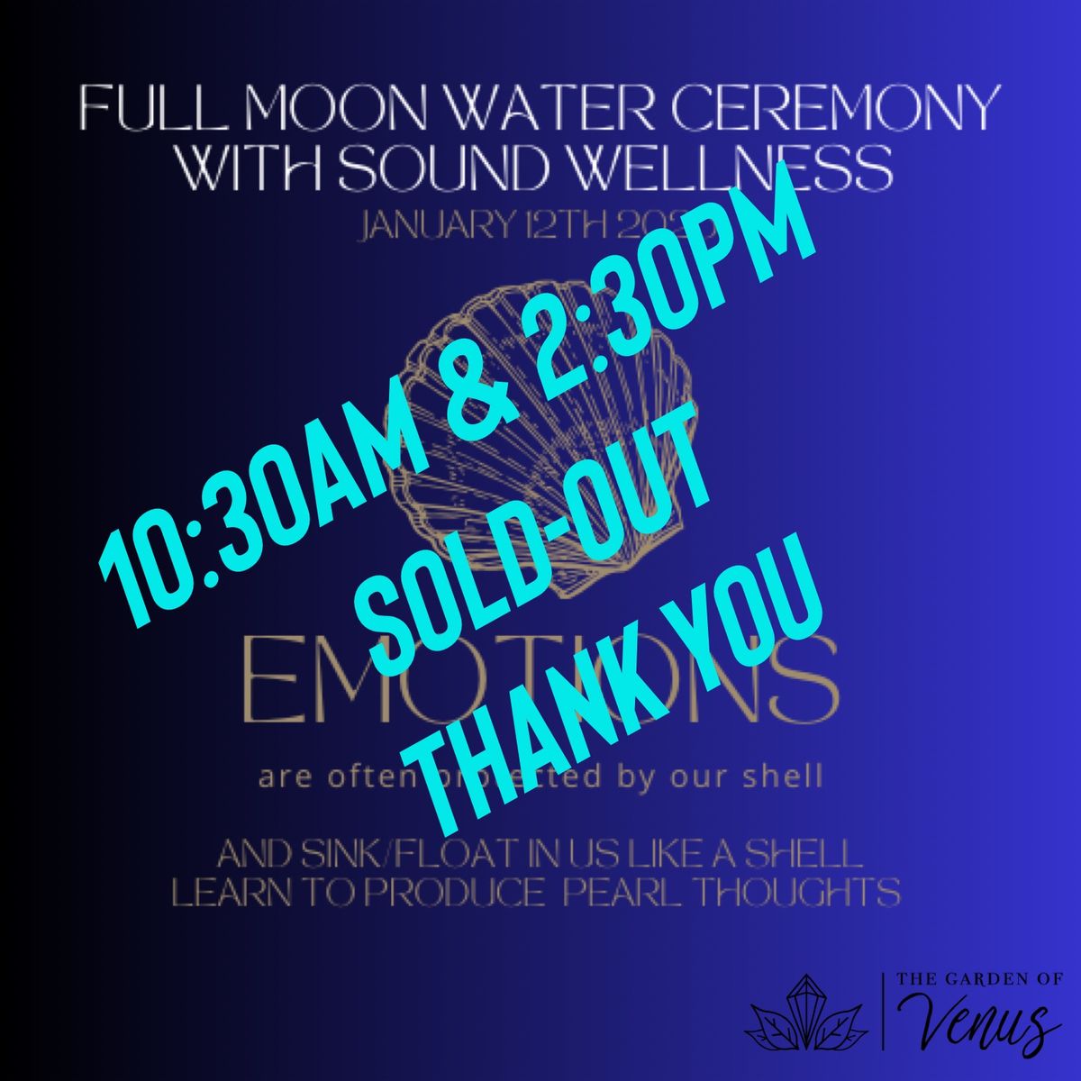 SOLD OUT Full Moon Sacred Sound, Water Ceremony 