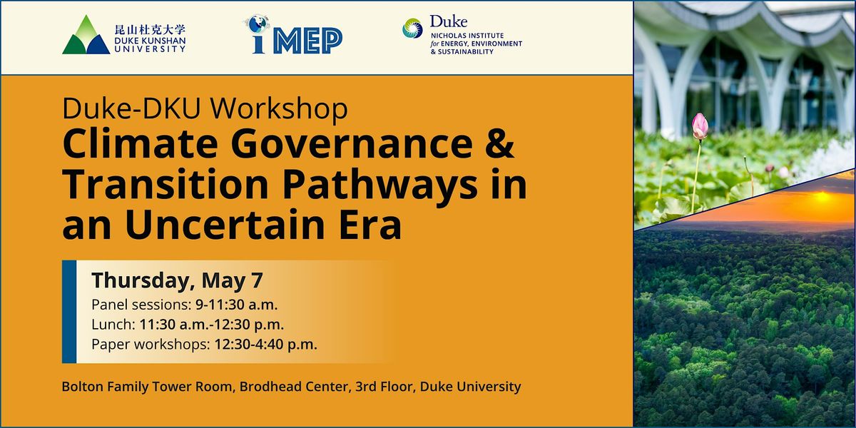 Climate Governance & Transition Pathways in an Uncertain Era, Bolton ...