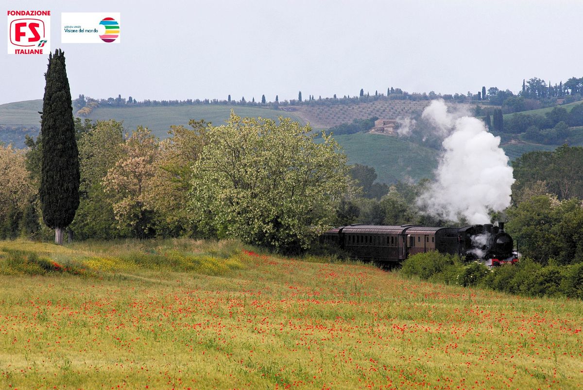 SUL TRENO STORICO A VAPORE DA SIENA AD ASCIANO 11\/05\/2025                             